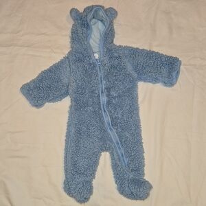 Place Blue Fleece Baby Footie